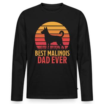 Belgian Shepherd Saying Malinois Gift - Men's Premium Organic Long Sleeve Shirt - black - Front - Nico (187cm)
