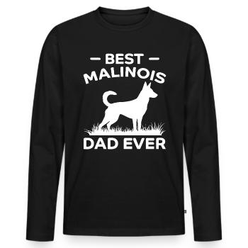 Belgian Shepherd Saying Malinois Gift - Men's Premium Organic Long Sleeve Shirt - black - Front - Nico (187cm)