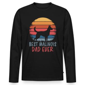 Belgian Shepherd Saying Malinois Gift - Men's Premium Organic Long Sleeve Shirt - black - Front - Nico (187cm)