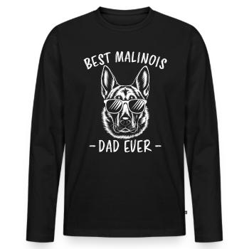 Belgian Shepherd Saying Malinois Gift - Men's Premium Organic Long Sleeve Shirt - black - Front - Nico (187cm)