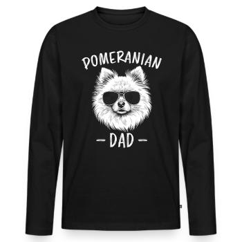 Pomeranian Spruch Hund Lustige Pomeranian Geschenk - Männer Premium Bio Langarmshirt - Schwarz - Vorne - Nico (187cm)