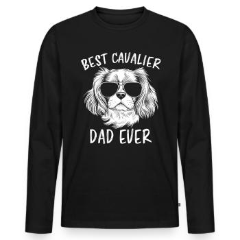 Cavalier King Charles Spaniel Disant Papa Cadeau - T-shirt manches longues Premium bio Homme - noir - Devant - Nico (187cm)