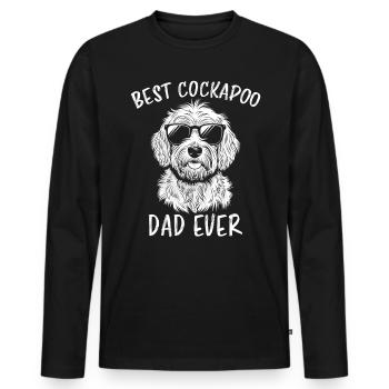 Cockapoo disant papa drôle Cockapoo cadeau - T-shirt manches longues Premium bio Homme - noir - Devant - Nico (187cm)