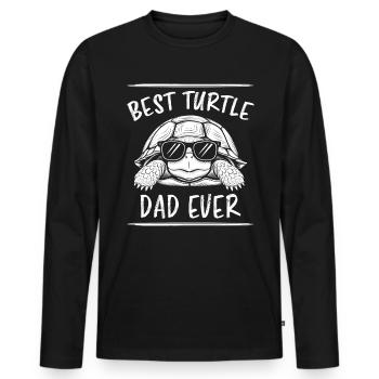 Turtle Saying Funny Turtles Gift - Men's Premium Organic Long Sleeve Shirt - black - Front - Nico (187cm)
