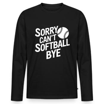 Softball Softball Player Funny Softball Gift - Men's Premium Organic Long Sleeve Shirt - black - Front - Nico (187cm)