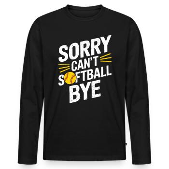 Softball Softball Player Funny Softball Gift - Men's Premium Organic Long Sleeve Shirt - black - Front - Nico (187cm)