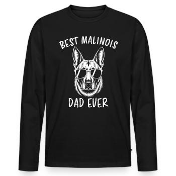 Belgian Shepherd Saying Malinois Gift - Men's Premium Organic Long Sleeve Shirt - black - Front - Nico (187cm)