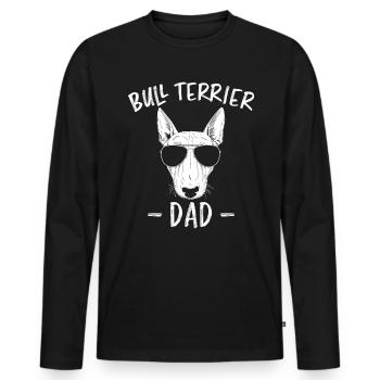 Bull Terrier Dad Scretch - T-shirt manches longues Premium bio Homme - noir - Devant - Nico (187cm)