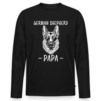 German Shepherd Saying German Shepherd Gift - Men's Premium Organic Long Sleeve Shirt - black - Front - Nico (187cm)