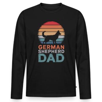 German Shepherd Saying German Shepherd Gift - Men's Premium Organic Long Sleeve Shirt - black - Front - Nico (187cm)
