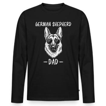 German Shepherd Saying German Shepherd Gift - Men's Premium Organic Long Sleeve Shirt - black - Front - Nico (187cm)