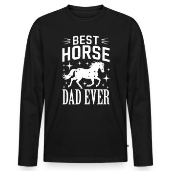 Pferde Spruch Reitsport Lustiges Pferde Geschenk - Männer Premium Bio Langarmshirt - Schwarz - Vorne - Nico (187cm)