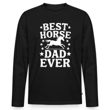 Pferde Spruch Reitsport Lustiges Pferde Geschenk - Männer Premium Bio Langarmshirt - Schwarz - Vorne - Nico (187cm)