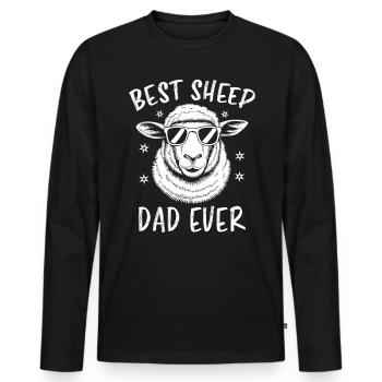 Sheep Saying Domestic Sheep Funny Sheep Gift - Men's Premium Organic Long Sleeve Shirt - black - Front - Nico (187cm)