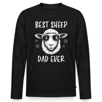 Sheep Saying Domestic Sheep Funny Sheep Gift - Men's Premium Organic Long Sleeve Shirt - black - Front - Nico (187cm)