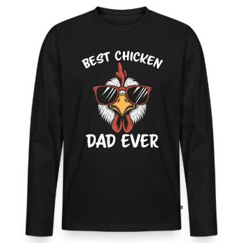Huhn Spruch Hahn Landwirtin Lustig Hühner Geschenk - Männer Premium Bio Langarmshirt - Schwarz - Vorne - Nico (187cm)