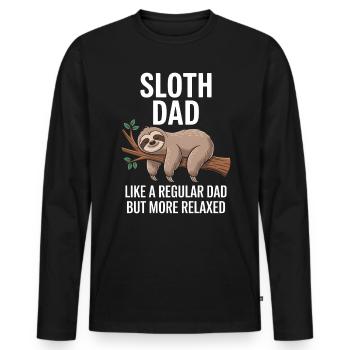 Sloth Saying, Sloths, Funny, Sloth Gift - Men's Premium Organic Long Sleeve Shirt - black - Front - Nico (187cm)