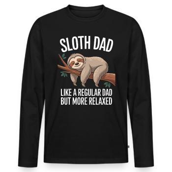 Sloth Saying, Sloths, Funny, Sloth Gift - Men's Premium Organic Long Sleeve Shirt - black - Front - Nico (187cm)