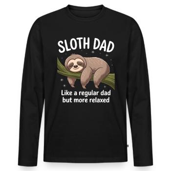 Sloth Saying, Sloths, Funny, Sloth Gift - Men's Premium Organic Long Sleeve Shirt - black - Front - Nico (187cm)