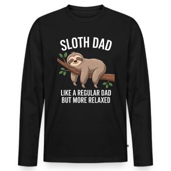 Sloth Saying, Sloths, Funny, Sloth Gift - Men's Premium Organic Long Sleeve Shirt - black - Front - Nico (187cm)