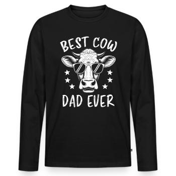 Cow Saying Cows Farmer Funny Cow Gift - Men's Premium Organic Long Sleeve Shirt - black - Front - Nico (187cm)