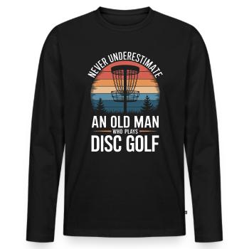 Discgolf Spruch Sport Lustiges Discgolf Geschenk - Männer Premium Bio Langarmshirt - Schwarz - Vorne - Nico (187cm)