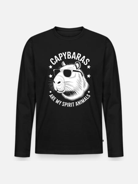 Capybara Saying Funny Capybara Gift - Men's Premium Organic Long Sleeve Shirt - black