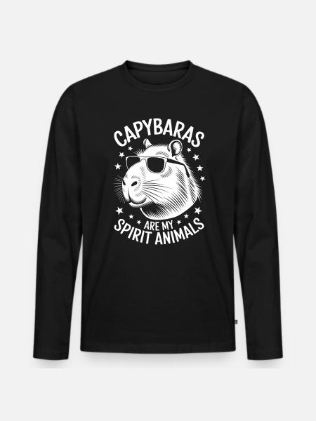 Capybara Saying Funny Capybara Gift - Men's Premium Organic Long Sleeve Shirt - black