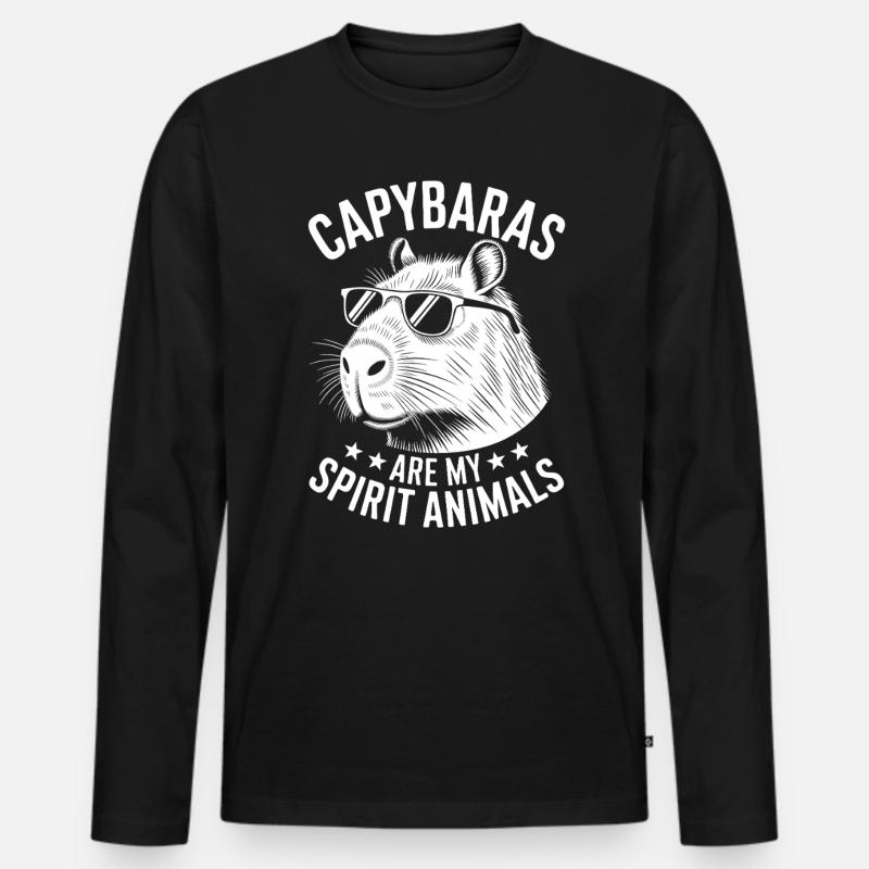 Capybara Spruch Lustiges Capybara Geschenk - Männer Premium Bio Langarmshirt - Schwarz