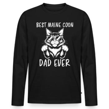 Maine Coon Saying Funny Maine Coon Gift - Men's Premium Organic Long Sleeve Shirt - black - Front - Nico (187cm)