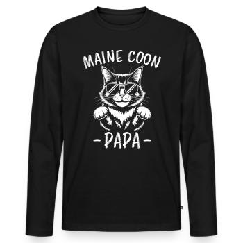 Maine Coon Saying Funny Maine Coon Gift - Men's Premium Organic Long Sleeve Shirt - black - Front - Nico (187cm)