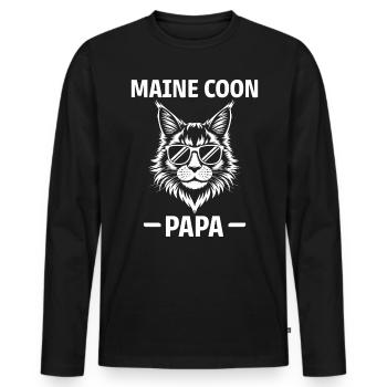 Maine Coon Saying Funny Maine Coon Gift - Men's Premium Organic Long Sleeve Shirt - black - Front - Nico (187cm)