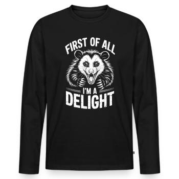 Opossum Spruch Lustiges Opossums Geschenk - Männer Premium Bio Langarmshirt - Schwarz - Vorne - Nico (187cm)