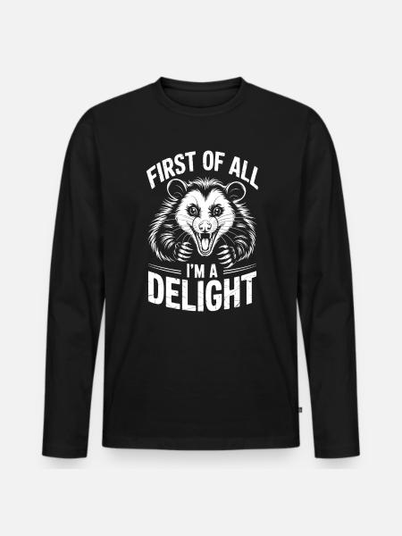 Opossum Saying Funny Opossums Gift - Men's Premium Organic Long Sleeve Shirt - black