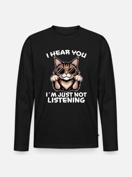 Maine Coon Spruch Lustiges Maine Coon Geschenk - Männer Premium Bio Langarmshirt - Schwarz