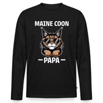 Maine Coon Saying Funny Maine Coon Gift - Men's Premium Organic Long Sleeve Shirt - black - Front - Nico (187cm)