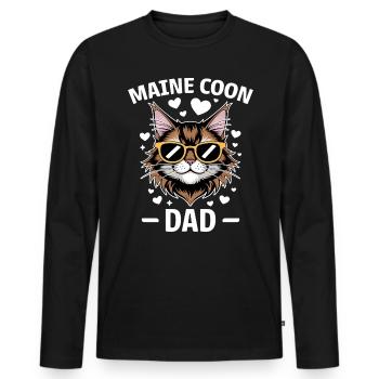 Maine Coon Saying Funny Maine Coon Gift - Men's Premium Organic Long Sleeve Shirt - black - Front - Nico (187cm)