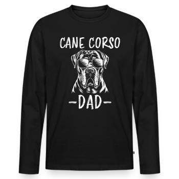 Cane Corso Italiano Papa Cane Corso Cadeau - T-shirt manches longues Premium bio Homme - noir - Devant - Nico (187cm)