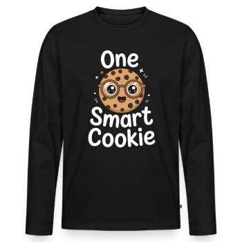 Cookies Saying Chocolate Cookies Funny Cookie Gift - Men's Premium Organic Long Sleeve Shirt - black - Front - Nico (187cm)