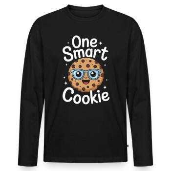 Cookies Saying Chocolate Cookies Funny Cookie Gift - Men's Premium Organic Long Sleeve Shirt - black - Front - Nico (187cm)