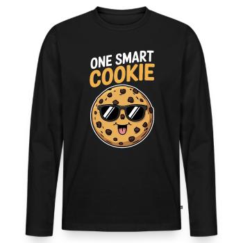 Cookies Saying Chocolate Cookies Funny Cookie Gift - Men's Premium Organic Long Sleeve Shirt - black - Front - Nico (187cm)