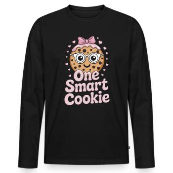 Cookies Saying Chocolate Cookies Funny Cookie Gift - Men's Premium Organic Long Sleeve Shirt - black - Front - Nico (187cm)
