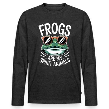 Frog Saying Toad Funny Frogs Gift - Men's Premium Organic Long Sleeve Shirt - heather anthracite - Front - Nico (187cm)