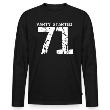 71 weiß - Männer Premium Bio Langarmshirt - Schwarz - Vorne - Nico (187cm)