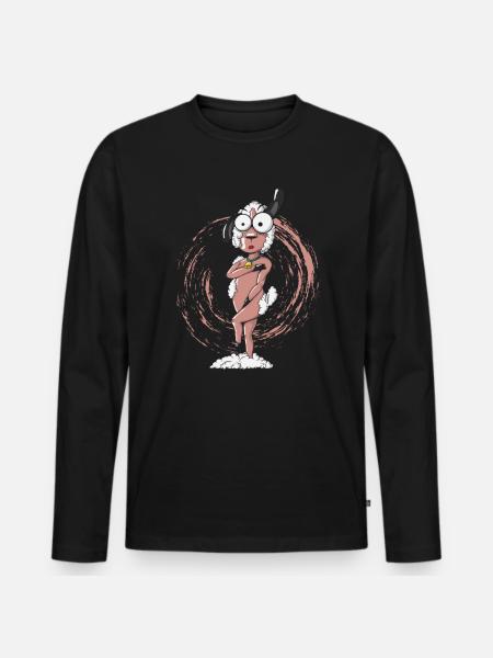naked sheared sheep - Men's Premium Organic Long Sleeve Shirt - black