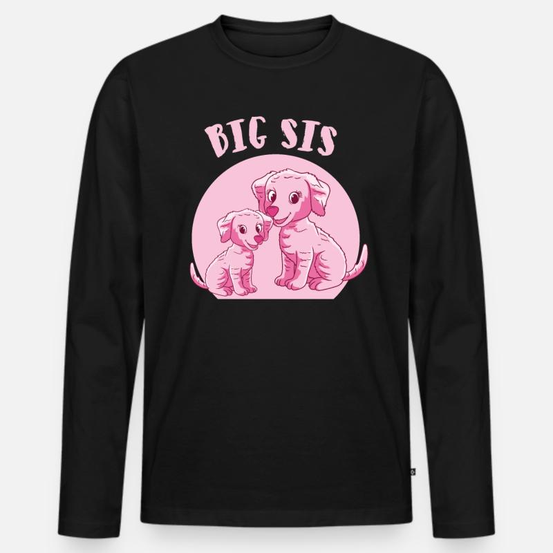 große Schwester Hunde - Männer Premium Bio Langarmshirt - Schwarz