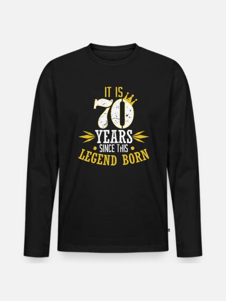 70th Birthday - Men's Premium Organic Long Sleeve Shirt - black