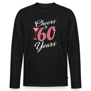 60ème anniversaire - T-shirt manches longues Premium bio Homme - noir - Devant - Nico (187cm)
