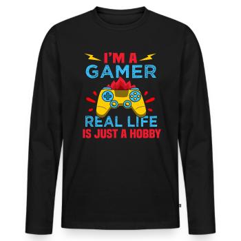 I ma gamer gaming and streamer - Men's Premium Organic Long Sleeve Shirt - black - Front - Nico (187cm)