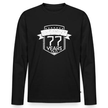 77e anniversaire Schnapszahl - T-shirt manches longues Premium bio Homme - noir - Devant - Nico (187cm)